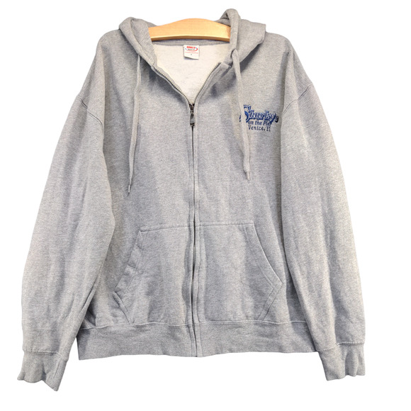 Dimco Apparel Men's Full Zip Hoodie Gray Size L Sharkey's On the Pier Florida - Picture 1 of 13